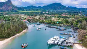 aerial view of hat noppharat thara mu ko phi phi