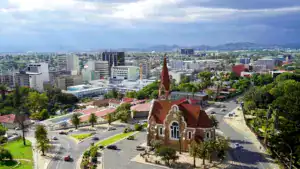 landmark building of christus kirche or christ church in windhoek
