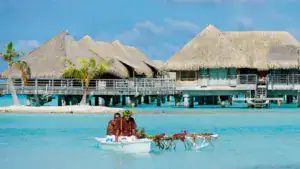 polynesian style honeymoon breakfast service in room service out